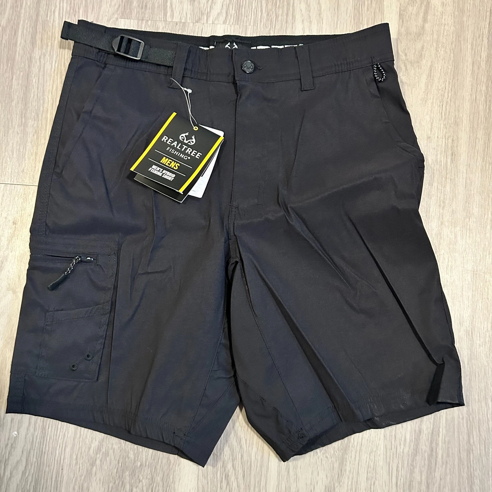 Realtree Men's Hybrid Fishing Shorts Black Sz.S(28/30) NWT