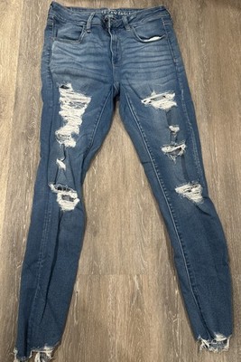 American Eagle Outfitters Jeggings Womens 8 Regular Distressed Light Blue Denim