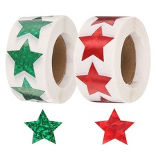 1000pcs Red/Green Star Stickers 1 Inch Self-Adhesive Sticker Label for Shop Home