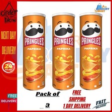 Pringles Paprika Crisps 185g, PACK OF 3