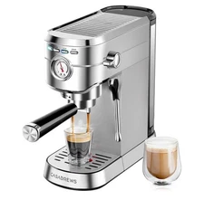 CASABREWS  Espresso Machine 20 Bar with Milk Steamer CM5418, Silver