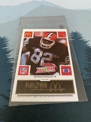 1986 McDonald's Play & Win All-Star Team Ozzie Newsome Black Tab - FREE SHIPPING