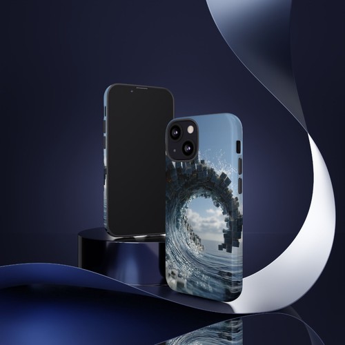 For iPhone | Samsung Galaxy | Pixel Phone Case - Cube Tidal Wave Digital Ocean - 第 105/239 張圖片