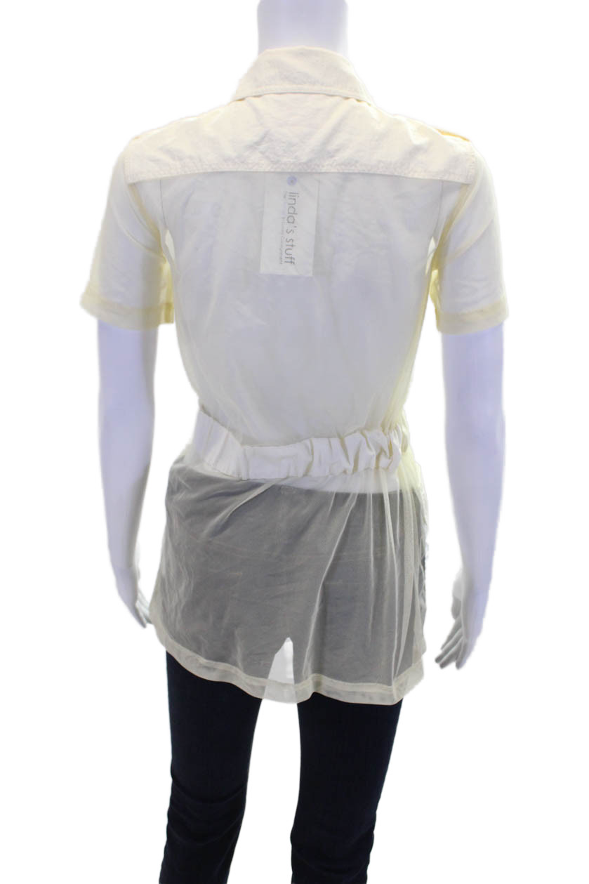 Solid & Striped Womens Mesh Collared Waist Belted… - image 3