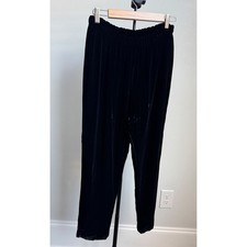 Bryn Walker Black Velvet Pull On Pants Size S Lagenlook Made in USA Loose Fit