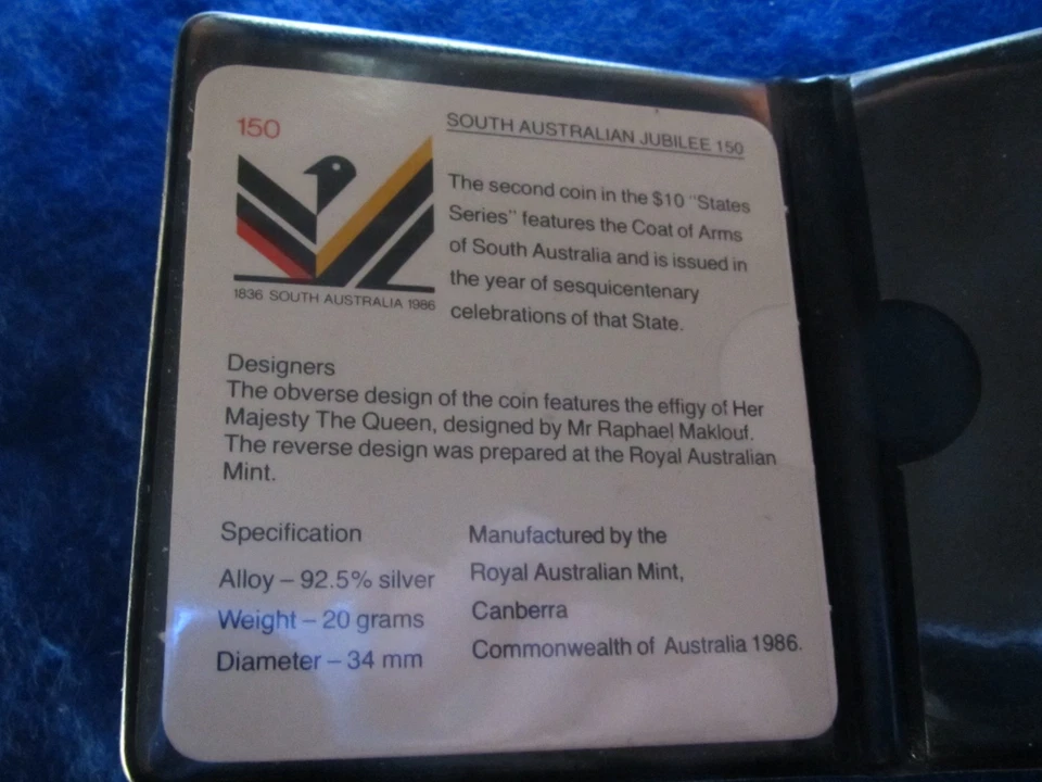 1986 Australia Silver 10 Dollars - State Series - Original Mint Holder and COA - Image 4 of 4