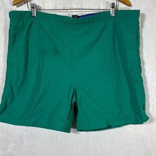 Lands End Vintage Swim Shorts Trunks Medium Green Pockets Mesh Lined Drawstring