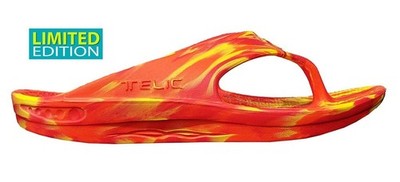 TELIC Flip Flop Comfort Recovery Sandal Lightweight Waterproof in Fire Orange