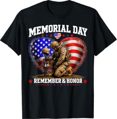 Memorial Day USA Flag Remember Honor Patriot Men Women T-Shirt