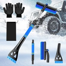 Car Windshield Ice Scraper With Snow Brush, Snow Removal Squeegee For Automotive