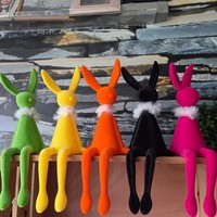 5 X Flock Hase Figur Kantenhocker 28 Cm Osterdeko Dekoration Osterdeko Osterhase