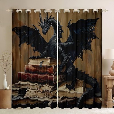 Feelyou Dragon Curtains for Bedroom Living Room (2 Panels, 38 x 45 Inch) Read...