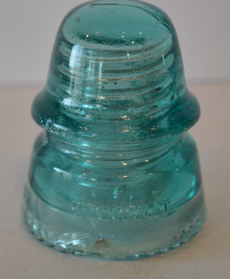 Vintage Hemingray Petticoat Aqua Glass Insulator Patent May 2 1893 Drip Points