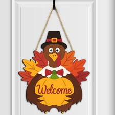 Thanksgiving Metal Turkey Sign Thanksgiving Door Decorations Welcome Fall Wre...