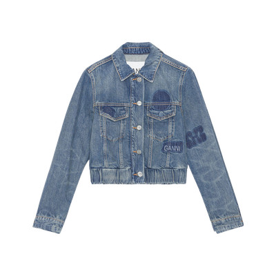 GANNI｜DENIM JACKETS (TINT DENIM BOMBER JACKET (J1472 09 Tint Wash Light Blue Denim Bomber Jacket | GANNI FI