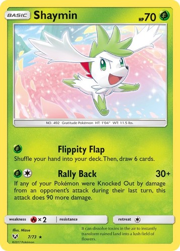 Shaymin 7/73 Shining Legends Holofoil Pokemon NM