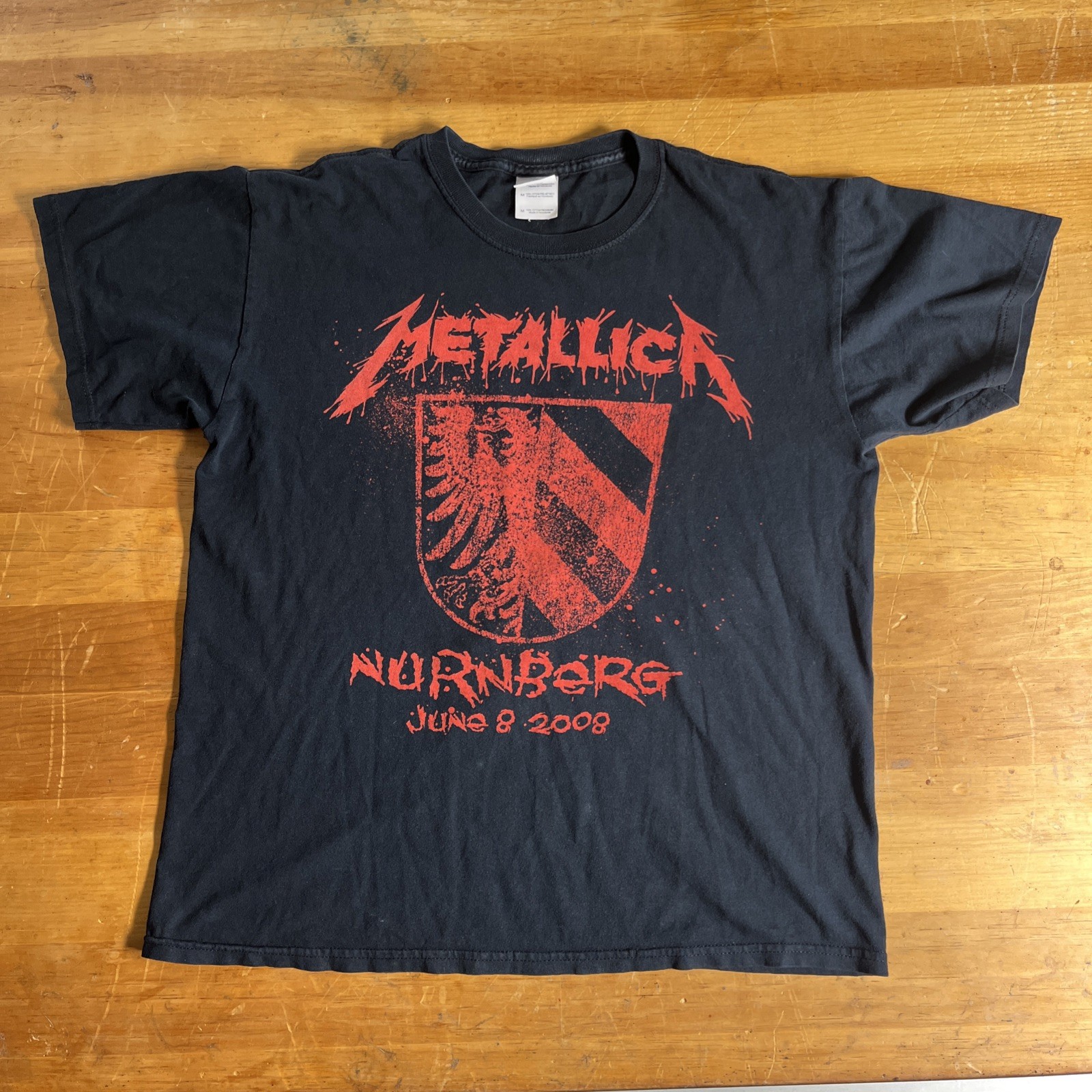 Vintage Metalica Shirt M Medium Black Tour Band Tee Y2K 2008 Germany Europe