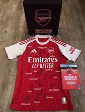 Arsenal FC 2025/2026 Squad Signed Shirt AFC Club Issued Box & COA #AFC0642029