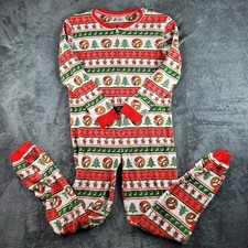 Buc-ees Pajamas Adult M Christmas PJ Waffle Knit Zip One Piece Santa Beaver