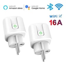 Lot 2 Prises Connectées WiFi 16A Alexa Google Mesure Énergie Smart