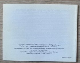 Top Gun Second Mission Notice Usa 🇺🇸 ( Nintendo Nes )