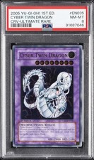 2005 YU-GI-OH! CRV-CYBERNETIC REVOLUTION #EN035 CYBER TWIN DRAGON PSA 8