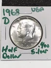 1968-D Silver Kennedy Half Dollar - AU XF Details