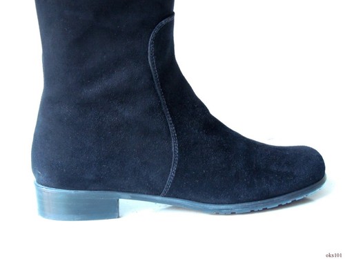 Nuevas botas planas altas STUART WEITZMAN de gamuza negra 6,5 ""rider"" zapatos - Imagen 5 de 6