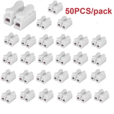 CompStudio 50pcs CH2 Quick Connector Cable Clamp Terminal Block Spring Wire LED