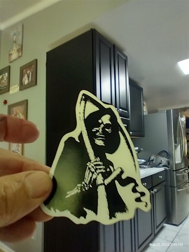 Small Hand made Decal Sticker GRIM REEPER REAPER OF DEATH - Picture 8 of 8