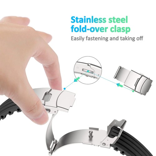 Pour Apple Watch Bracelet Ultar Série 10 9 8 7 38-49 mm Fermoir Pliable Bracelet Silicone - Photo 8 sur 20