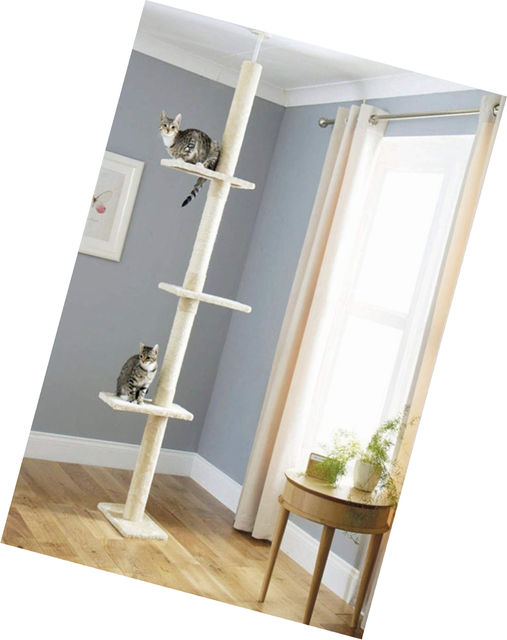 Pawhut 108 Floor To Ceiling Adjustable Staggered Climbing Cat