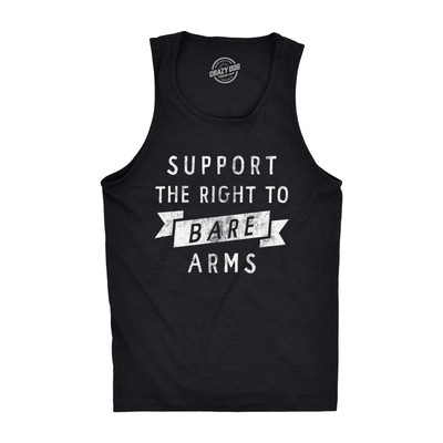 Mens Suppport The Right To Bare Arms Fitness Tank Funny Sarcastic Sleeveless