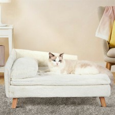 Velvet Pet Dog Couch Cat Snuggle Sofa Bed Lounge with Stable Rubber Wood Legs