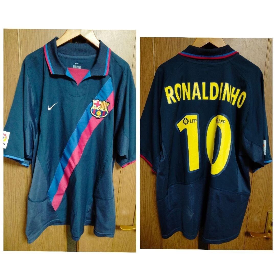 Ronaldinho 10 Large Jersey FC Barcelona 2003 04 Away Maglia Nike