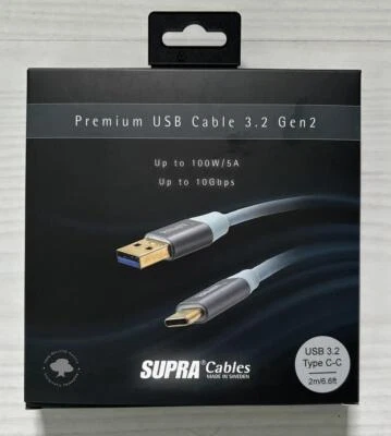 Supra Cables USB 3.2 Gen2 C-C USB Kabel USB C - USB C / Länge 2m - Bild 1 von 4