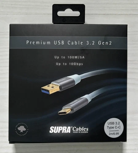 Supra Cables USB 3.2 Gen2 C-C USB Kabel USB C - USB C / Länge 2m