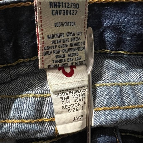 True Religion Jeans Youth Size 2 Jack Blue Denim Embroidered Flap Pockets D1 - Picture 12 of 12