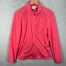 Kjus Womens Delvin Jacket Windbreaker Water Repellent Full Zip Sz L Hot Pink Euc