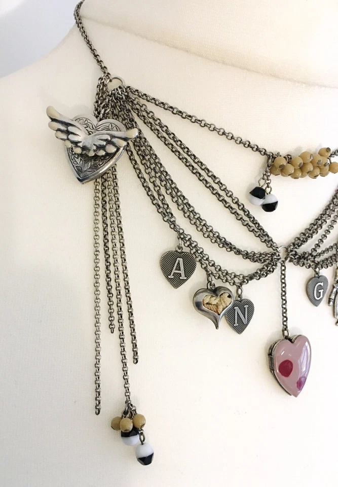 Collar de cadena en capas corazón/alas/ángel Servane Gaxotte Foto 4 de 4