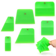 6 Pcs Green Magnetic PPF Squeegee TPU Scraper Magnet Inside for Window Tint Film