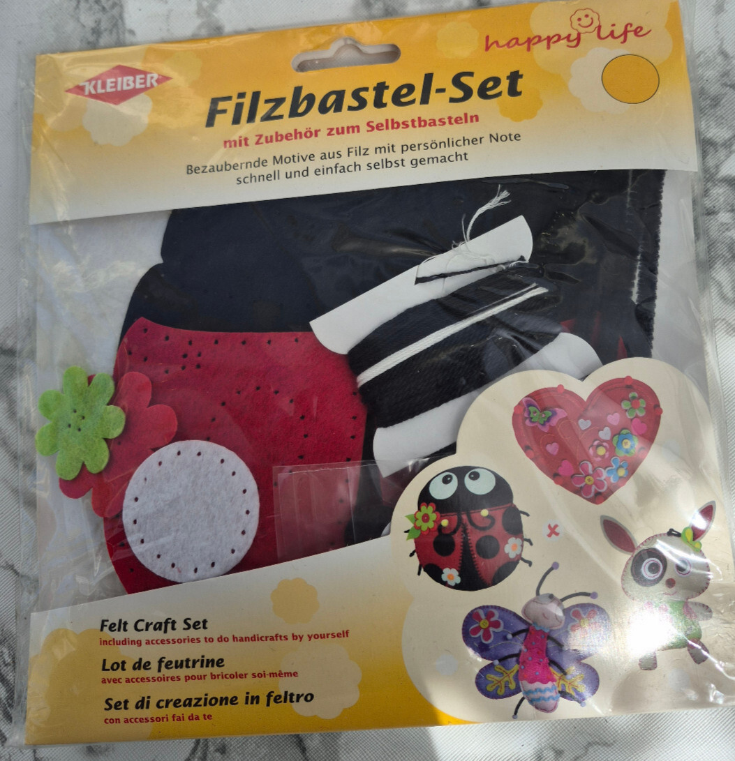 kIieber happy life felt craft kit ladybird, child adult first sewing kit, gift