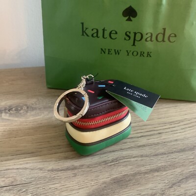 Kate Spade Dolci 3D Rainbow Cookie Coin Purse Bag Charm New with