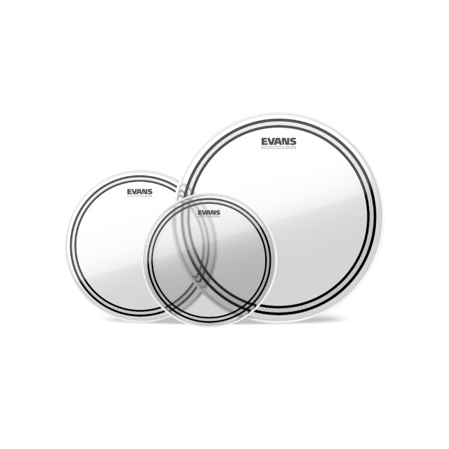 Томпак Evans EC2, прозрачный, Fusion (10 дюймов, 12 дюймов, 14 дюймов) Барабанные головки Tom