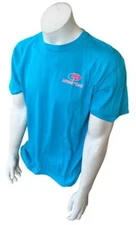 Anvil Men's Mossy Oak Graphic Blue Short Sleeve Shirt Size Large