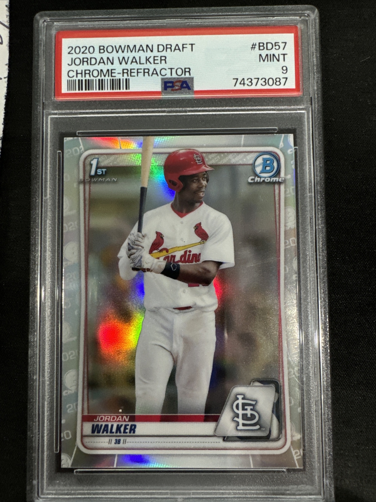 2020 Bowman Chrome Draft Refractors #BD57 Jordan Walker 1st ROOKIE PSA 9 MINT