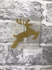 gold glitter iron on transfer reindeer