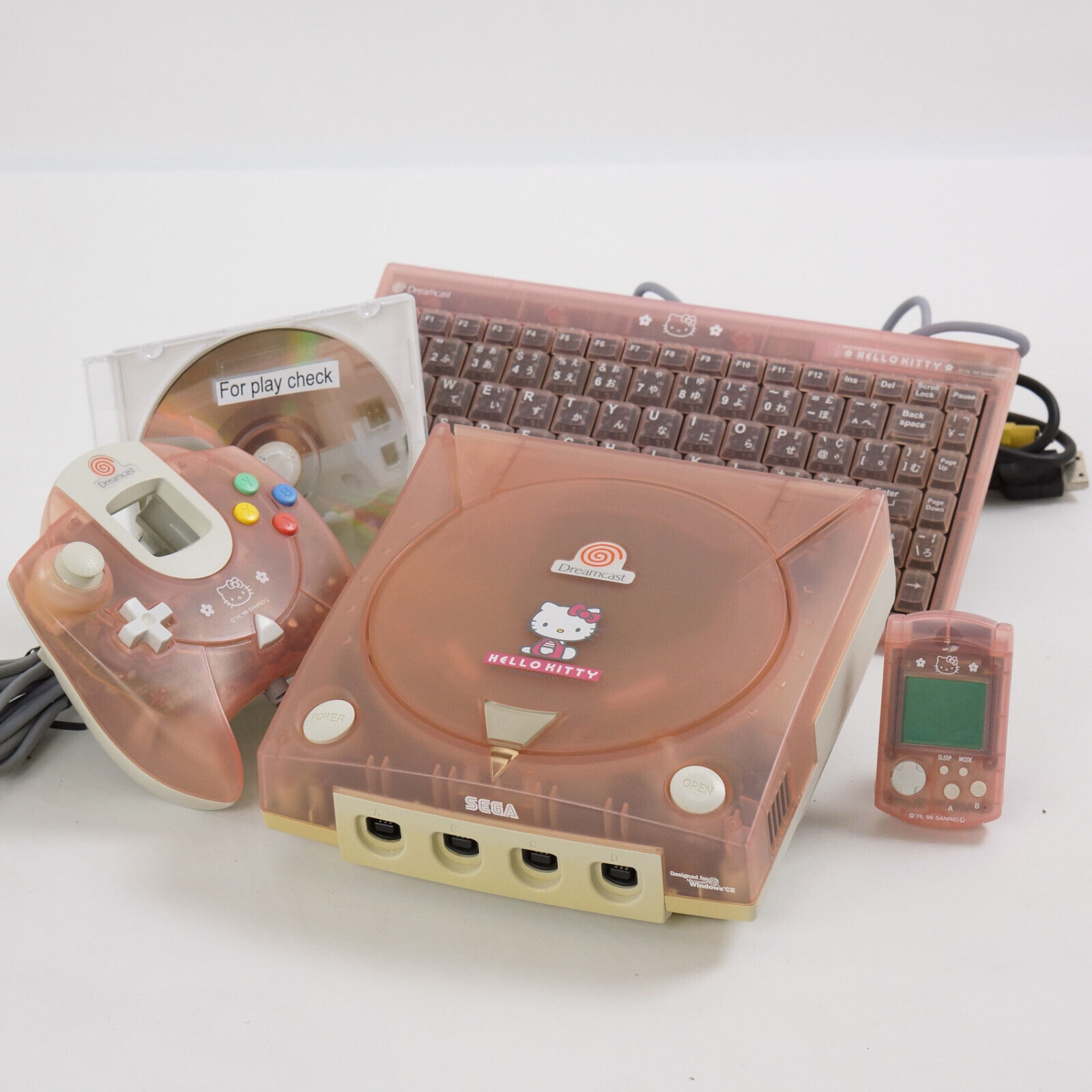 Dreamcast SEGA DC HELLO KITTY PINK Console System Tested JAPAN Ref