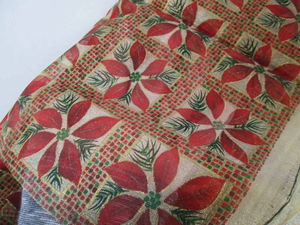 Tela transparente de tul brillante de pascua material artesanal 1 3/4 yardas x 58 Navidad Foto 2 de 3