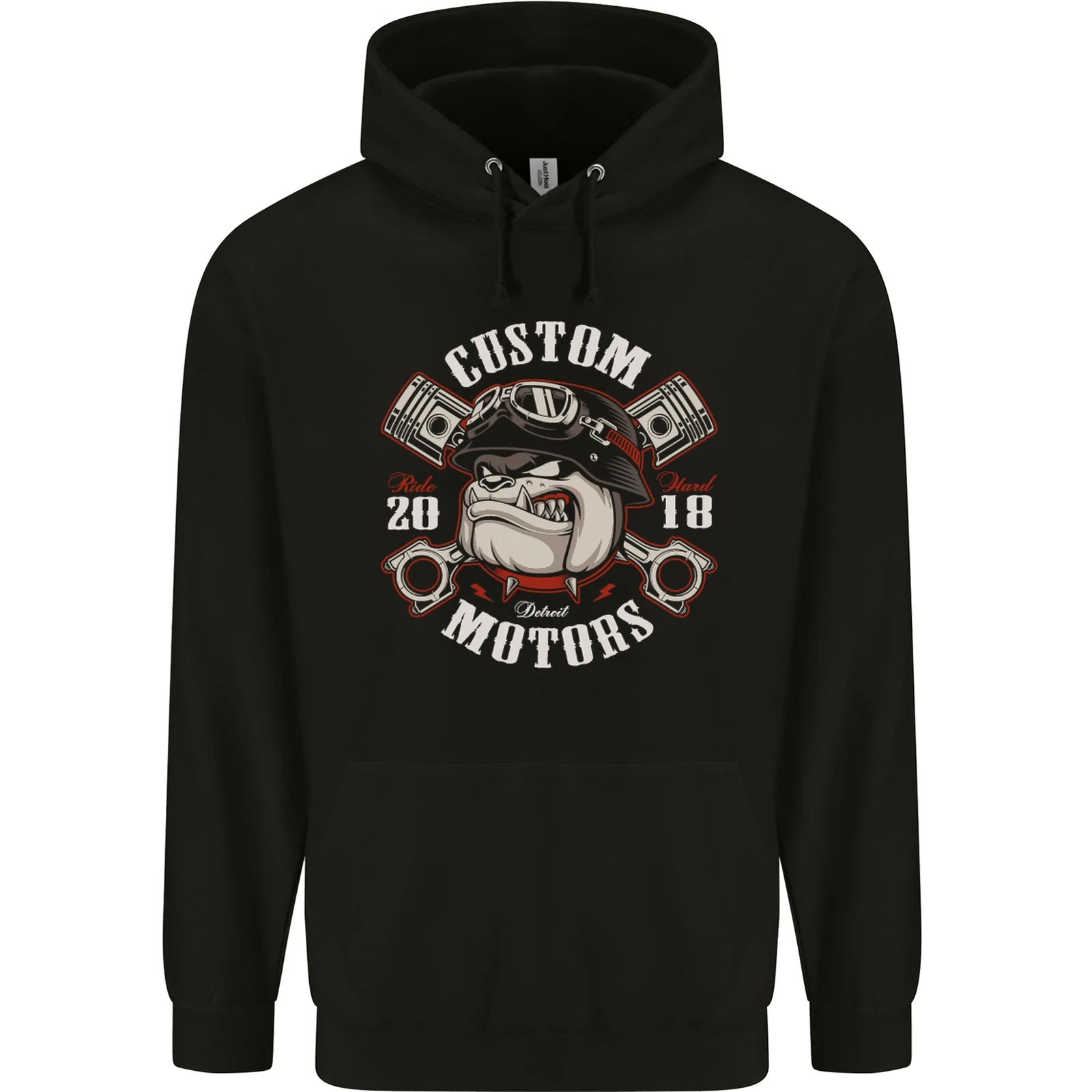 Bulldog Custom Motorcycle Motorbike Biker Mens 80% Cotton Hoodie